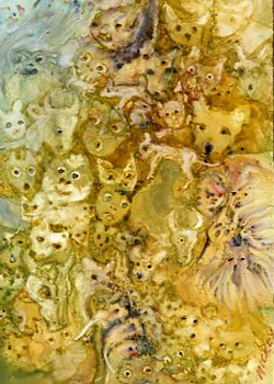 A Gathering, Of  Sorts Mickey Fielitz Waukesha WI watercolor on Yupo  SOLD